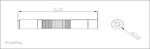 照射頭規格：圓徑 Ø12mm, 長81.3mm